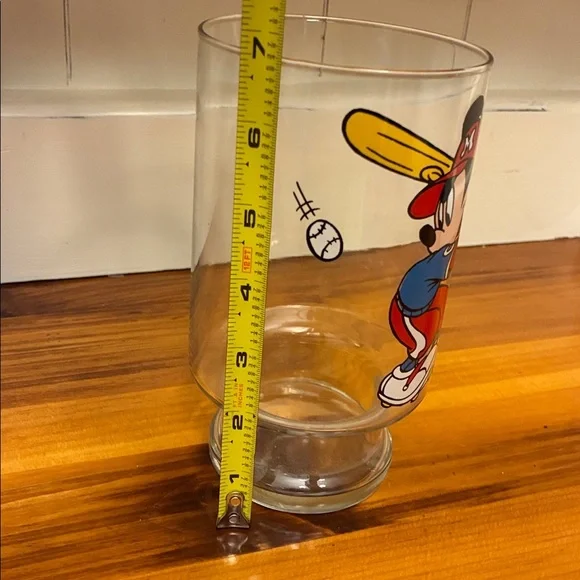 Vintage Disney Mickey Mouse Baseball Glass Vase - Picture 2 of 4